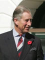 Цветок из ткани на костюме принца Чарльза